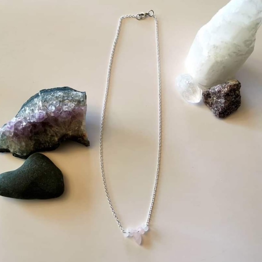 Handmade Natural Rose Quartz Necklace ✨